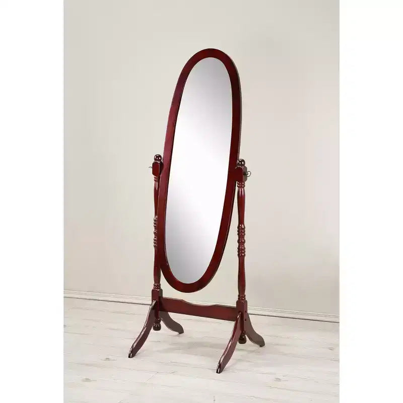 Miroir Cheval de Sol en Bois Style Queen Anne Traditionnel Roundhill Furniture