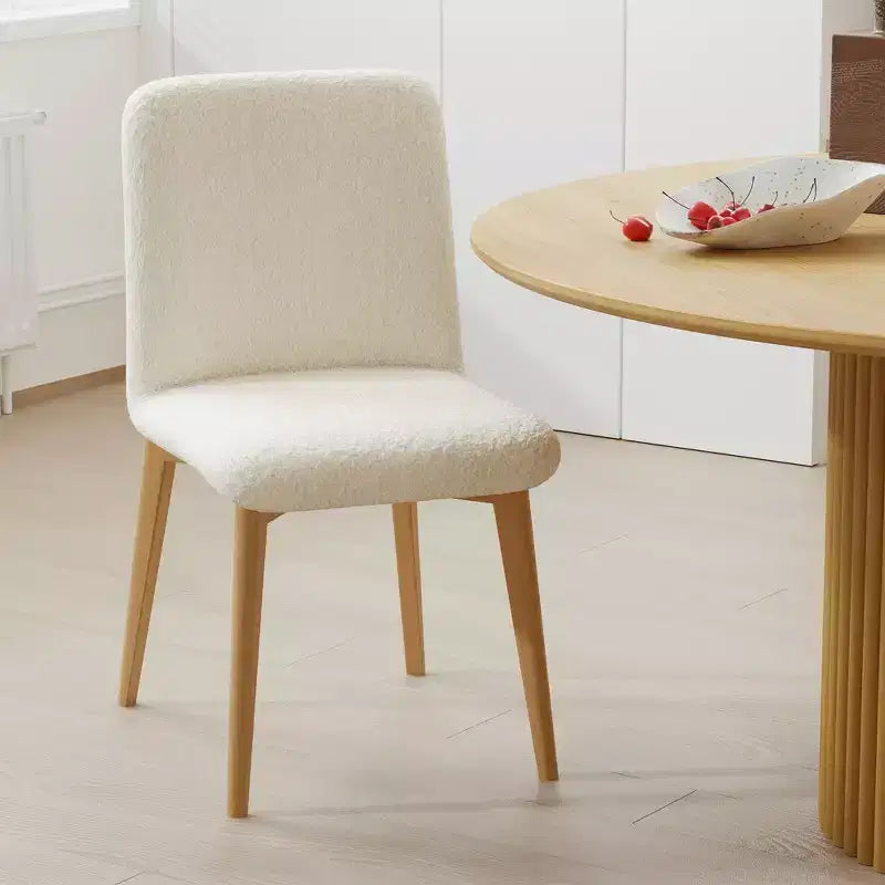 Pexfix Chaises de salle à manger capitonnées en fausse fourrure blanche - Lot de 2