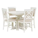 Ensemble de salle à manger extensible Whisen Retro 5 pièces avec rallonge de 16 pouces et 4 chaises rembourrées