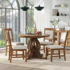 Ensemble de salle à manger extensible Whisen Retro 5 pièces avec rallonge de 16 pouces et 4 chaises rembourrées