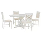 Ensemble de salle à manger extensible Whisen Retro 5 pièces avec rallonge de 16 pouces et 4 chaises rembourrées