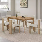 Ensemble de salle à manger rembourré 7 pièces en bois et métal Christopher Knight Home Benao