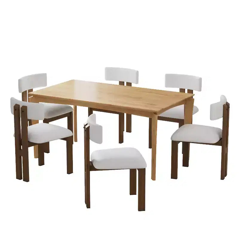 Ensemble de salle à manger rembourré 7 pièces en bois et métal Christopher Knight Home Benao