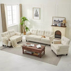 HYLEORY Ensemble de canapé 3 pièces en chenille pour salon avec canapé 3 places, causeuse 2 places, fauteuil simple, canapé rembourré pour salon, bureau