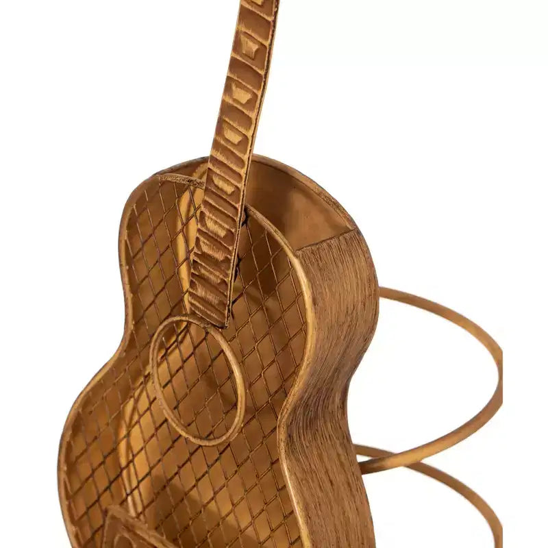 Vintiquewise Support à Bouteille de Vin et à Bouchons en Forme de Guitare en Métal Décoratif – Une Pièce de Décoration Intérieure Unique et un Accessoire de Comptoir