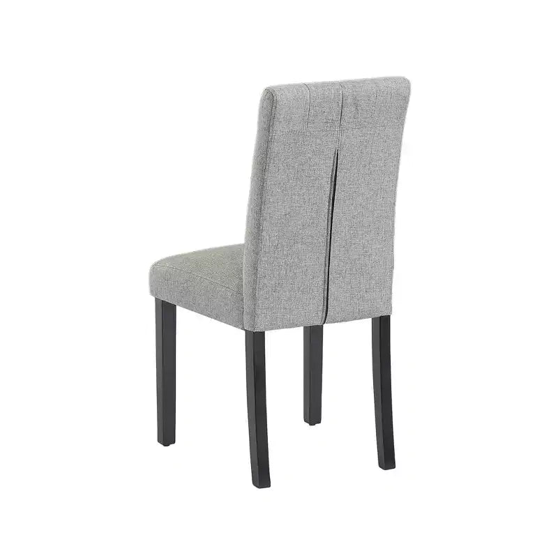 VECELO Chaises de salle à manger capitonnées Lot de 2/4/6 Chaises à dossier haut avec boutons touffetés Siège rembourré et pieds en bois d'hévéa Chaises de salle à manger Café/Beige/Gris