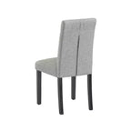 VECELO Chaises de salle à manger capitonnées Lot de 2/4/6 Chaises à dossier haut avec boutons touffetés Siège rembourré et pieds en bois d'hévéa Chaises de salle à manger Café/Beige/Gris