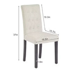 VECELO Chaises de salle à manger capitonnées Lot de 2/4/6 Chaises à dossier haut avec boutons touffetés Siège rembourré et pieds en bois d'hévéa Chaises de salle à manger Café/Beige/Gris