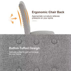VECELO Chaises de salle à manger capitonnées Lot de 2/4/6 Chaises à dossier haut avec boutons touffetés Siège rembourré et pieds en bois d'hévéa Chaises de salle à manger Café/Beige/Gris