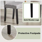 VECELO Chaises de salle à manger capitonnées Lot de 2/4/6 Chaises à dossier haut avec boutons touffetés Siège rembourré et pieds en bois d'hévéa Chaises de salle à manger Café/Beige/Gris