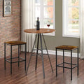 WARMOUNTS Set of 2 Rustic Brown Counter Height Barstool Backless with Sturdy Steel Frame
