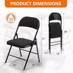 SUGIFT Lot de 6 chaises pliantes avec revêtement en tissu et cadre en acier robuste