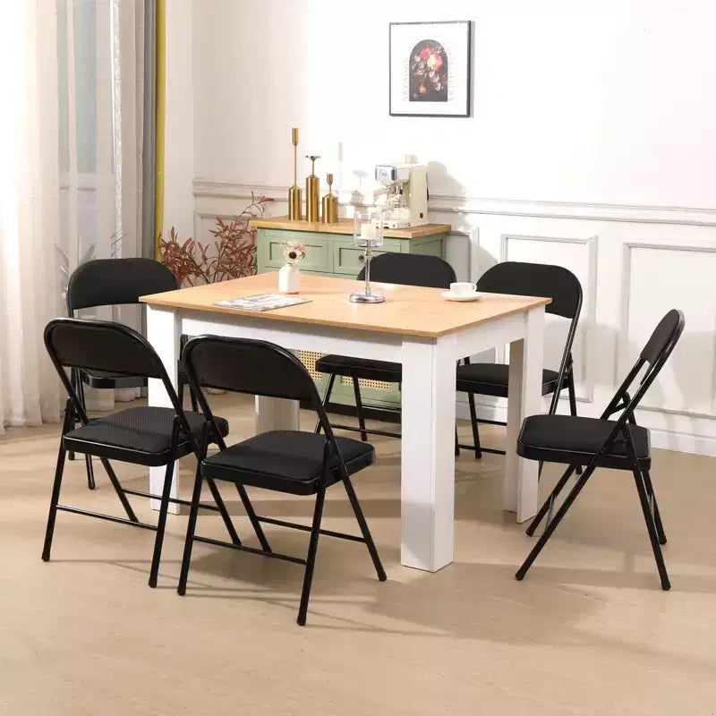 SUGIFT Lot de 6 chaises pliantes avec revêtement en tissu et cadre en acier robuste