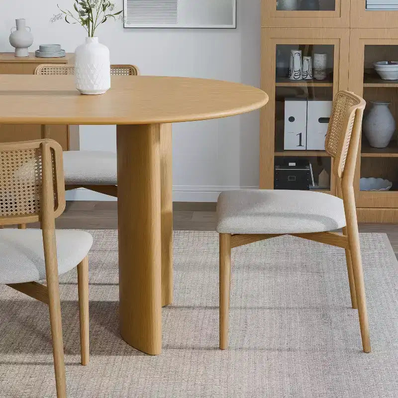 PexFix Haiden Table à manger ovale 67x33.5, bois massif, tables de cuisine