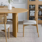 PexFix Haiden Table à manger ovale 67x33.5, bois massif, tables de cuisine