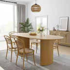 PexFix Haiden Table à manger ovale 67x33.5, bois massif, tables de cuisine