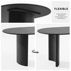 PexFix Haiden Table à manger ovale 67x33.5, bois massif, tables de cuisine
