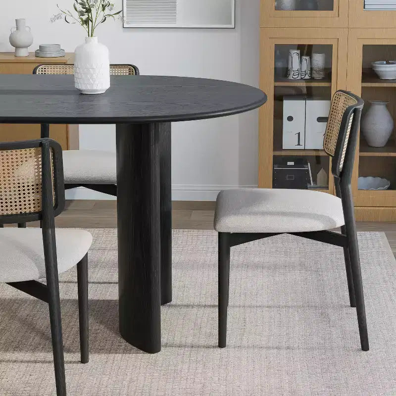 PexFix Haiden Table à manger ovale 67x33.5, bois massif, tables de cuisine