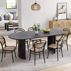 PexFix Haiden Table à manger ovale 67x33.5, bois massif, tables de cuisine