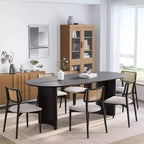 PexFix Haiden Table à manger ovale 67x33.5, bois massif, tables de cuisine