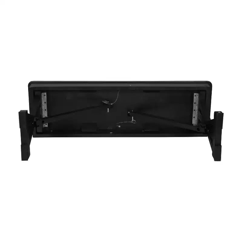 Banc de ferme pliant Flash Furniture HERCULES 40 x 12 en pin massif antique noir délavé de qualité commerciale avec pieds en X verrouillables et pliables