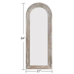 PexFix 21 po l. x 64 po H Miroir en bois massif cintrée classique, encadré en marron