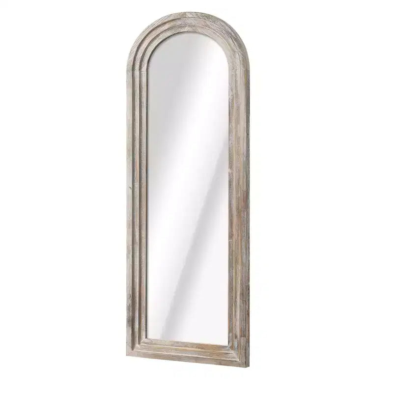 PexFix 21 po l. x 64 po H Miroir en bois massif cintrée classique, encadré en marron