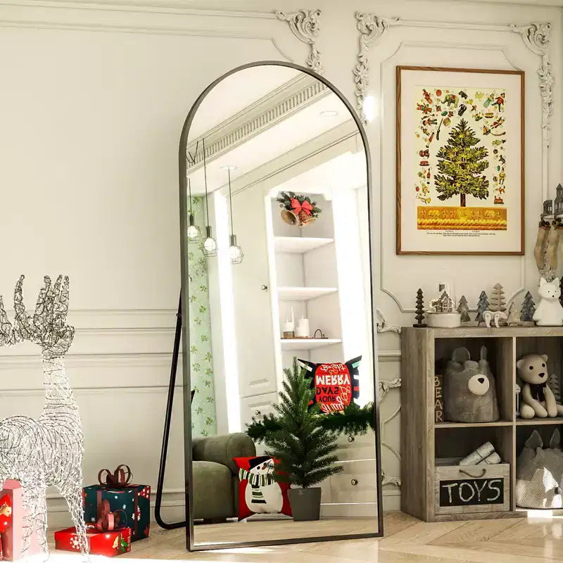 BEAUTYPEAK 65x24 Miroir sur pied Miroir arqué pleine longueur Miroirs muraux
