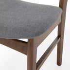 Ensemble de salle à manger 7 pièces en tissu Isador Mid Century Modern de GDFStudio en hévéa