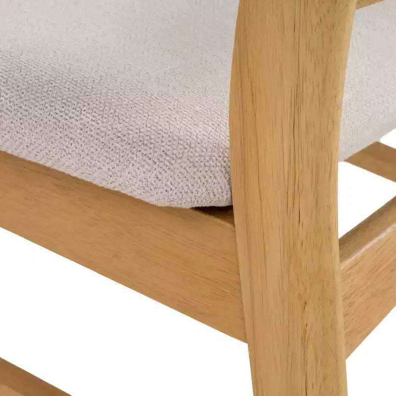 Ensemble de salle à manger 7 pièces en tissu Isador Mid Century Modern de GDFStudio en hévéa