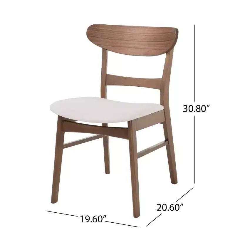 Ensemble de salle à manger 7 pièces en tissu Isador Mid Century Modern de GDFStudio en hévéa
