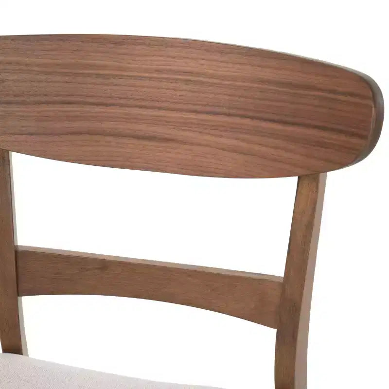 Ensemble de salle à manger 7 pièces en tissu Isador Mid Century Modern de GDFStudio en hévéa