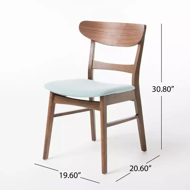 Ensemble de salle à manger 7 pièces en tissu Isador Mid Century Modern de GDFStudio en hévéa