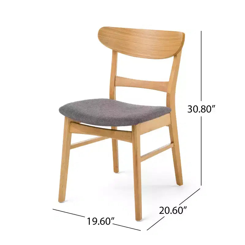 Ensemble de salle à manger 7 pièces en tissu Isador Mid Century Modern de GDFStudio en hévéa