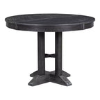 Ensemble de salle à manger de ferme Whisen 5 pièces, comprenant une table à manger ronde extensible et 4 chaises rembourrées.