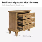Table d'appoint Emilio 3 tiroirs avec prises intégrées | ART OF LIVING DESIGNS