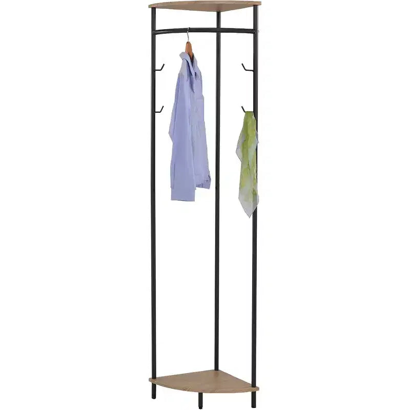 Kings Brand Furniture - Meuble d'entrée d'angle autoportant avec patère, étagère et rangement à chaussures