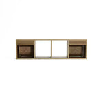 LuxenHome LuvenHome Meuble TV flottant 42, console média murale, centre de divertissement avec panneau de porte en corde tressée, chêne naturel