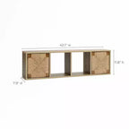 LuxenHome LuvenHome Meuble TV flottant 42, console média murale, centre de divertissement avec panneau de porte en corde tressée, chêne naturel