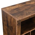 Meuble à chaussures rustique Whisen, porte-chaussures d'entrée avec console à 24 casiers et base incurvée