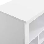 Meuble à chaussures rustique Whisen, porte-chaussures d'entrée avec console à 24 casiers et base incurvée
