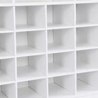 Meuble à chaussures rustique Whisen, porte-chaussures d'entrée avec console à 24 casiers et base incurvée