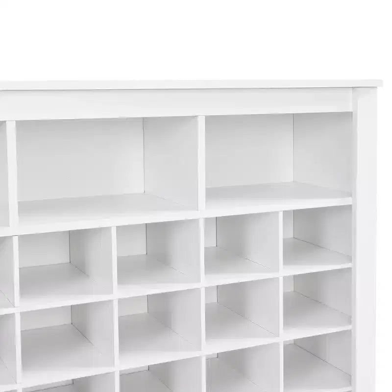 Meuble à chaussures rustique Whisen, porte-chaussures d'entrée avec console à 24 casiers et base incurvée