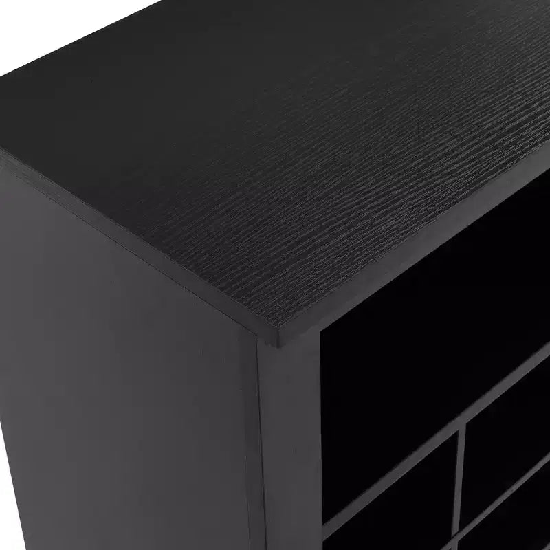 Meuble à chaussures rustique Whisen, porte-chaussures d'entrée avec console à 24 casiers et base incurvée
