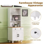 Armoire de rangement Whisen Farmhouse avec pieds en bois en forme de gourde et étagères réglables