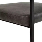 Lot de 4 chaises de salle à manger avec accoudoirs LeisureMod Aero Modern Curve Back, revêtement en cuir, assise confortable avec support rembourré pour salles à manger et cuisines