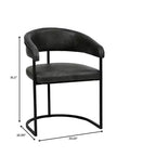 Lot de 4 chaises de salle à manger avec accoudoirs LeisureMod Aero Modern Curve Back, revêtement en cuir, assise confortable avec support rembourré pour salles à manger et cuisines