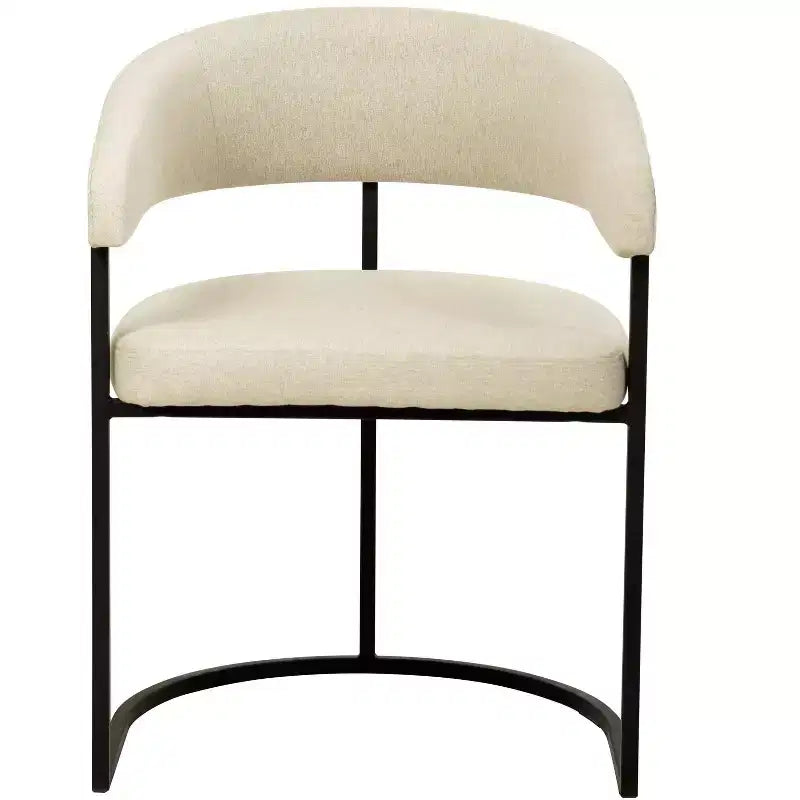 Lot de 4 chaises de salle à manger avec accoudoirs LeisureMod Aero Modern Curve Back, revêtement en cuir, assise confortable avec support rembourré pour salles à manger et cuisines