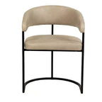 Lot de 4 chaises de salle à manger avec accoudoirs LeisureMod Aero Modern Curve Back, revêtement en cuir, assise confortable avec support rembourré pour salles à manger et cuisines