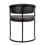 Lot de 4 chaises de salle à manger avec accoudoirs LeisureMod Aero Modern Curve Back, revêtement en cuir, assise confortable avec support rembourré pour salles à manger et cuisines